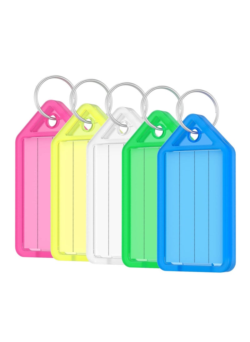 50 Pcs Key Chain Classified Tag Luggage Assorted Color Plastic Key Chain Labels for Pets Hotel Home Office Key Cabinet - Image 1