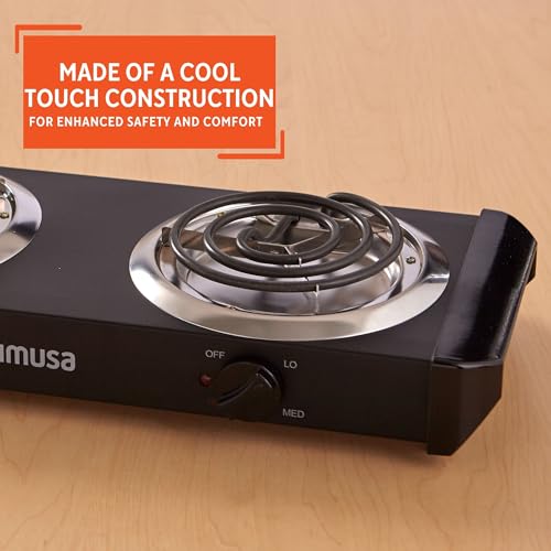 IMUSA USA GAU-80306 Electric Double Burner 1750-Watts , Black - Image 3