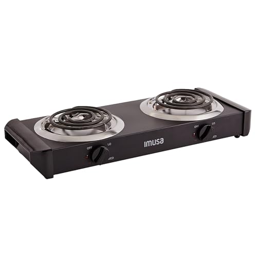 IMUSA USA GAU-80306 Electric Double Burner 1750-Watts , Black - Image 1