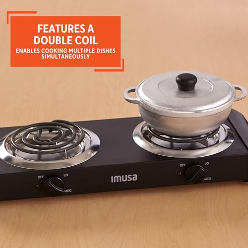 IMUSA USA GAU-80306 Electric Double Burner 1750-Watts , Black - Image 4