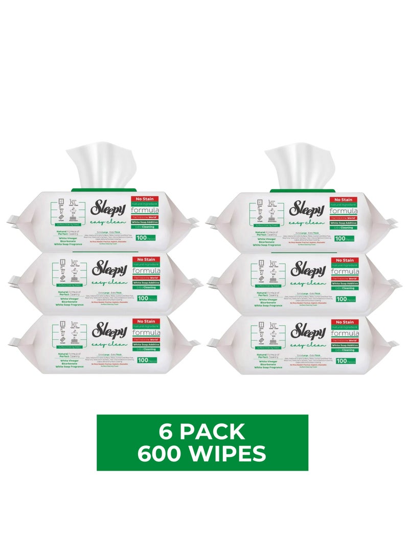 Sleepy Easy Clean Surface Cleaning Wipes – White Soap Scent, 6-Pack Economy Bundle - Image 2