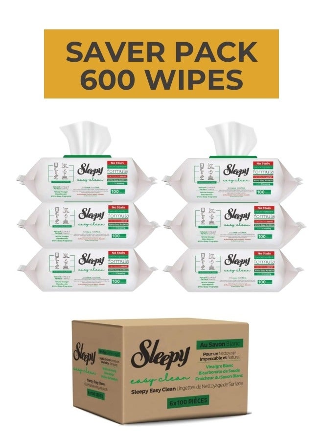Sleepy Easy Clean Surface Cleaning Wipes – White Soap Scent, 6-Pack Economy Bundle - Image 4