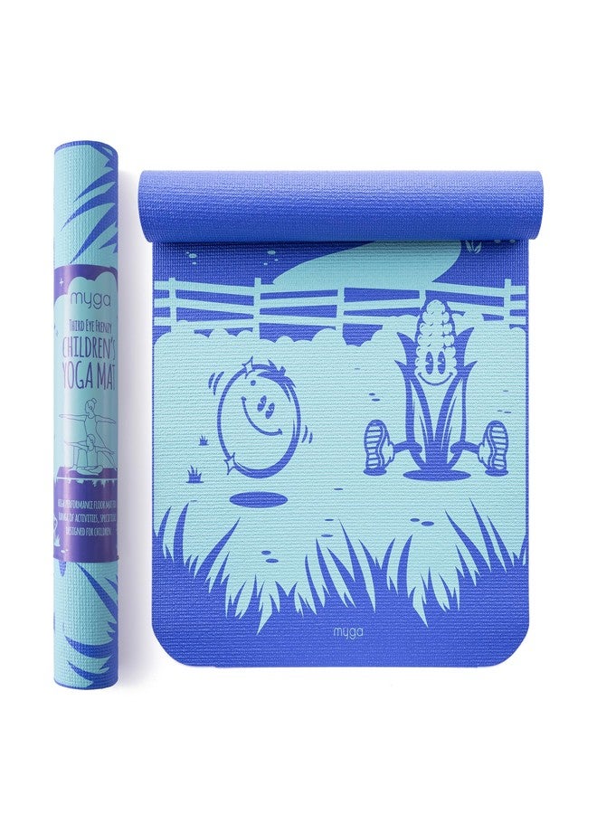 Myga Silk Print Kids Yoga Mat,Non-Slip Yoga Mat for Childrens Exercise, Fitness, Yoga and Mindfulness Lightweight, Easy Clean Play Mat for Girls and Boys - Image 1