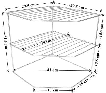 CR18 COLLECTION Combo Pack of 2pcs Multipurpose Stainless Steel 3-Tier Storage Rack for Corners, Multipurpose Stainless Steel Kitchen Plate Dish Corner Shelf Rack Stand Holder (Combo Corner Stand) - Image 2