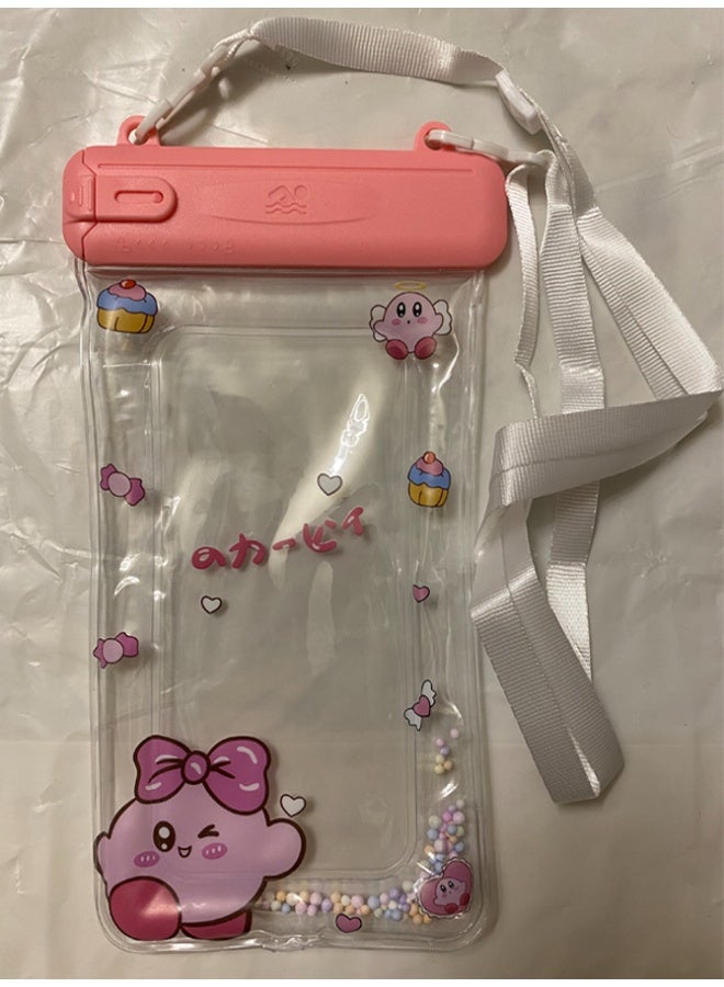 Fully protected sea case, Swimming Bag Waterproof Phone Case, Mobile Pouch PVC Cover Use at Beach or Swimming Pool, with Neck Strap For iPhone, Samsung, Xiaomi, Huawei, Redmi - Pink - Image 1