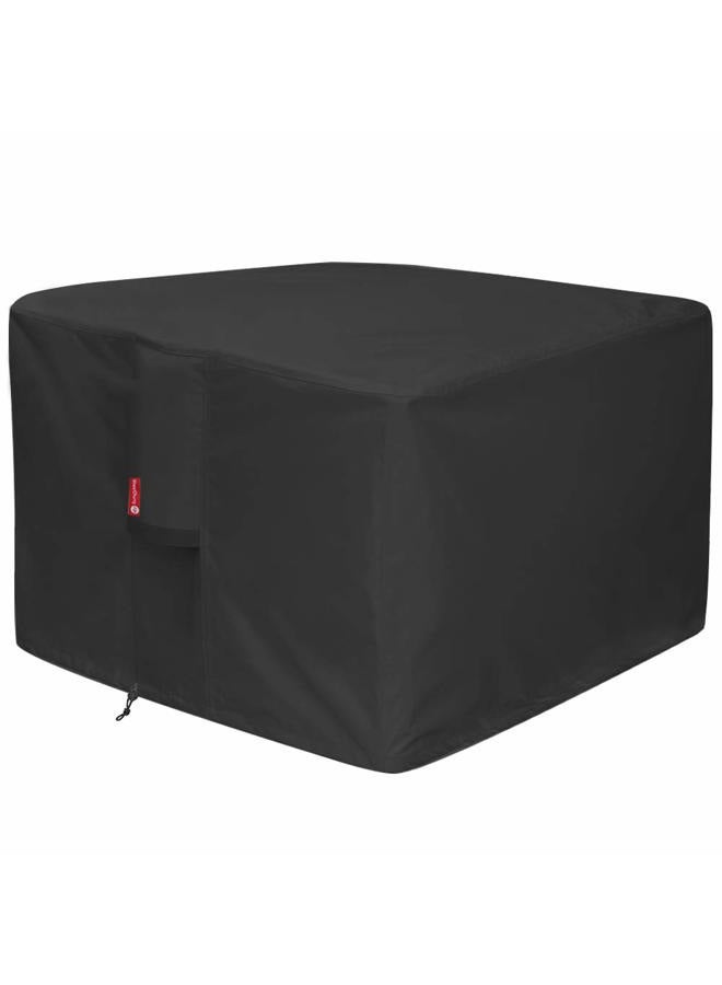 SheeChung Gas Fire Pit Cover Square - Premium Patio Outdoor Cover Heavy Duty Fabric with PVC Coating,100% Waterproof,Anti-Crack,Fits for 30 inch,31 inch,32 inch Fire Pit / Table Cover (32"L x 32"W x 24"H,Black) - Image 1