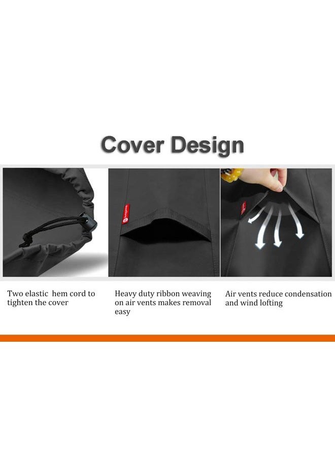 SheeChung Gas Fire Pit Cover Square - Premium Patio Outdoor Cover Heavy Duty Fabric with PVC Coating,100% Waterproof,Anti-Crack,Fits for 30 inch,31 inch,32 inch Fire Pit / Table Cover (32"L x 32"W x 24"H,Black) - Image 4