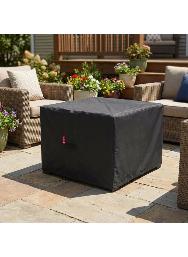 SheeChung Gas Fire Pit Cover Square - Premium Patio Outdoor Cover Heavy Duty Fabric with PVC Coating,100% Waterproof,Anti-Crack,Fits for 30 inch,31 inch,32 inch Fire Pit / Table Cover (32"L x 32"W x 24"H,Black) - Image 5