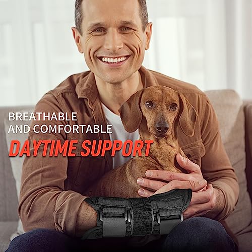 FEATOL Wrist Brace Hand Brace, Carpal Tunnel Wrist Splint Night Support for Women Men, Pain Relief Support -Tendonitis, Arthritis, Sprain, Left Hand, Medium/Large - Image 4