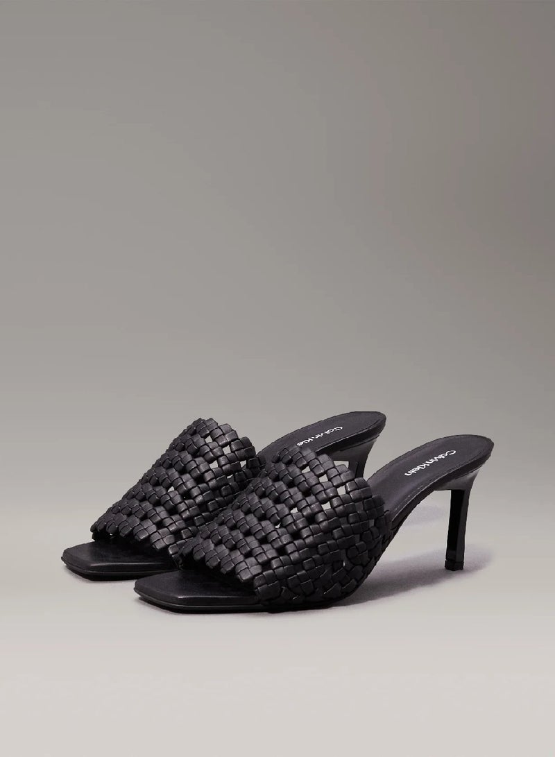 CALVIN KLEIN Woven Heeled Sandals - Image 2