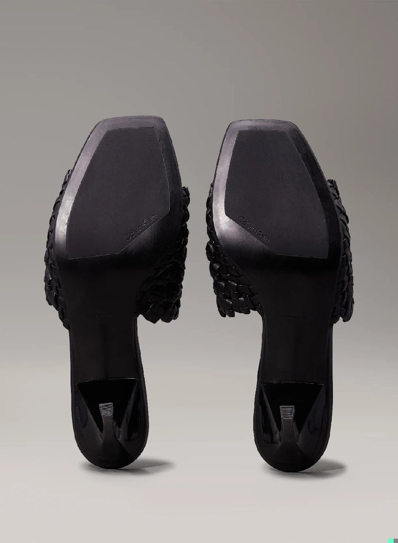 CALVIN KLEIN Woven Heeled Sandals - Image 5