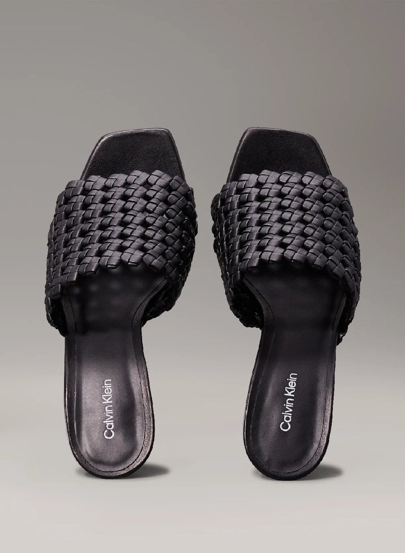 CALVIN KLEIN Woven Heeled Sandals - Image 3