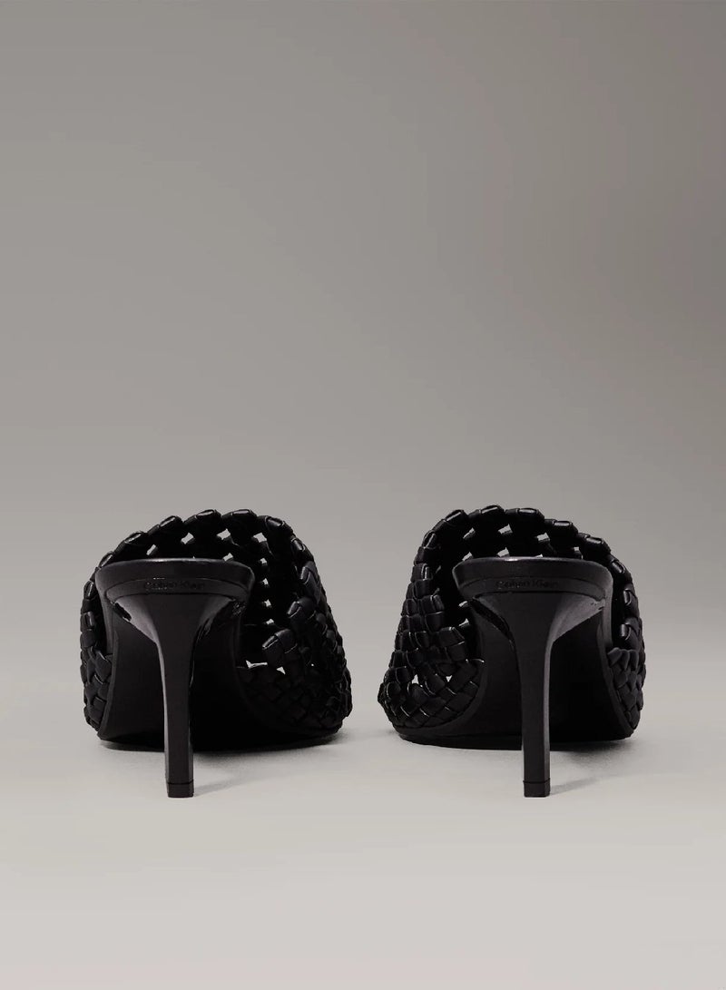 CALVIN KLEIN Woven Heeled Sandals - Image 4