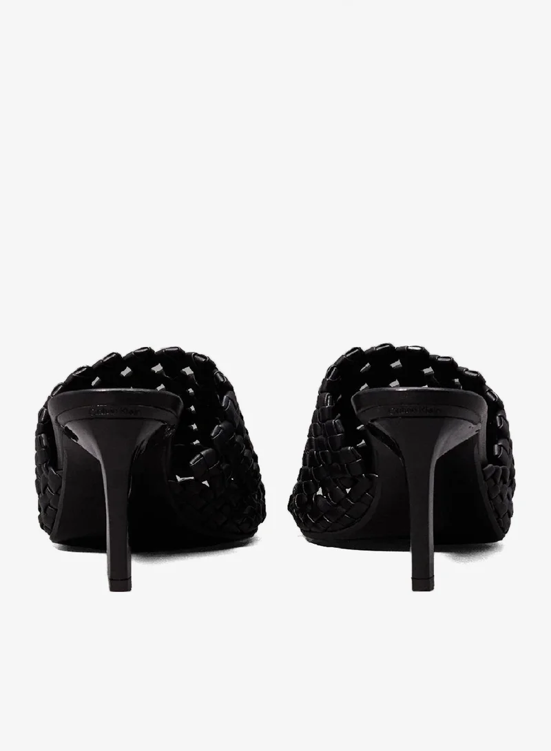 CALVIN KLEIN black Woven Heeled Sandals for Women | Best Price UAE