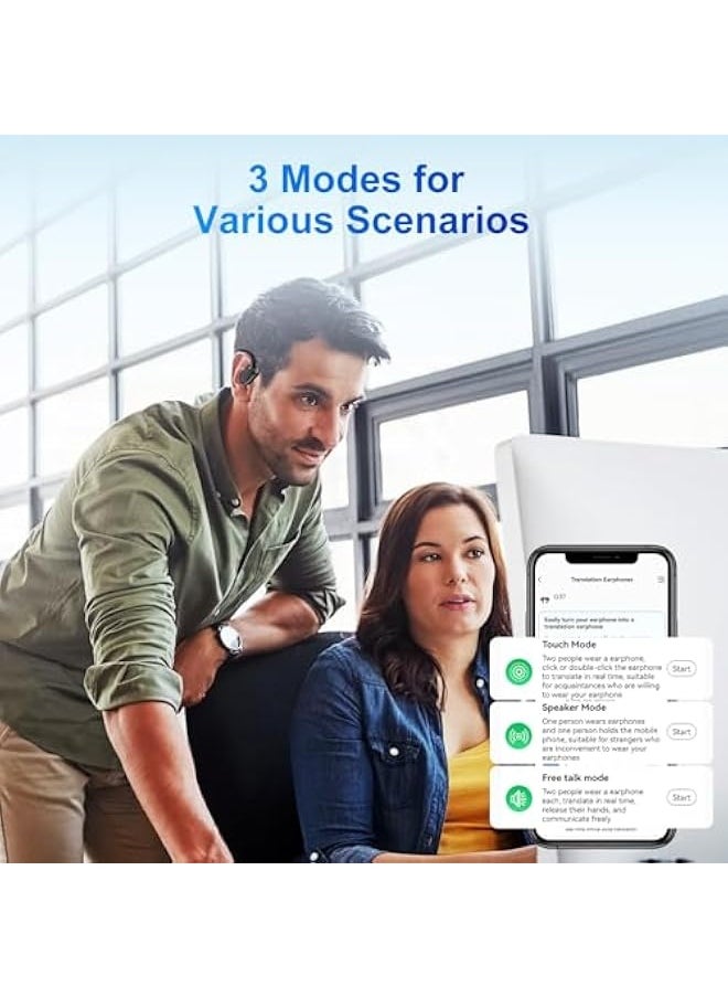 توبليو - سماعات ترجمة AI في الوقت الحقيقي، جهاز ترجمة ثلاثي الأبعاد، سماعات أذن مترجمة لـ144 لغة، سماعات بلوتوث للترجمة، جهاز سماعات للترجمة للسفر والأعمال والتعلم (أسود) - Image 1