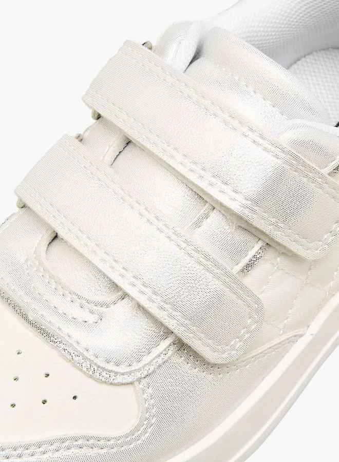 JUNIORS Panelled Sneakers with Hook and Loop Closure