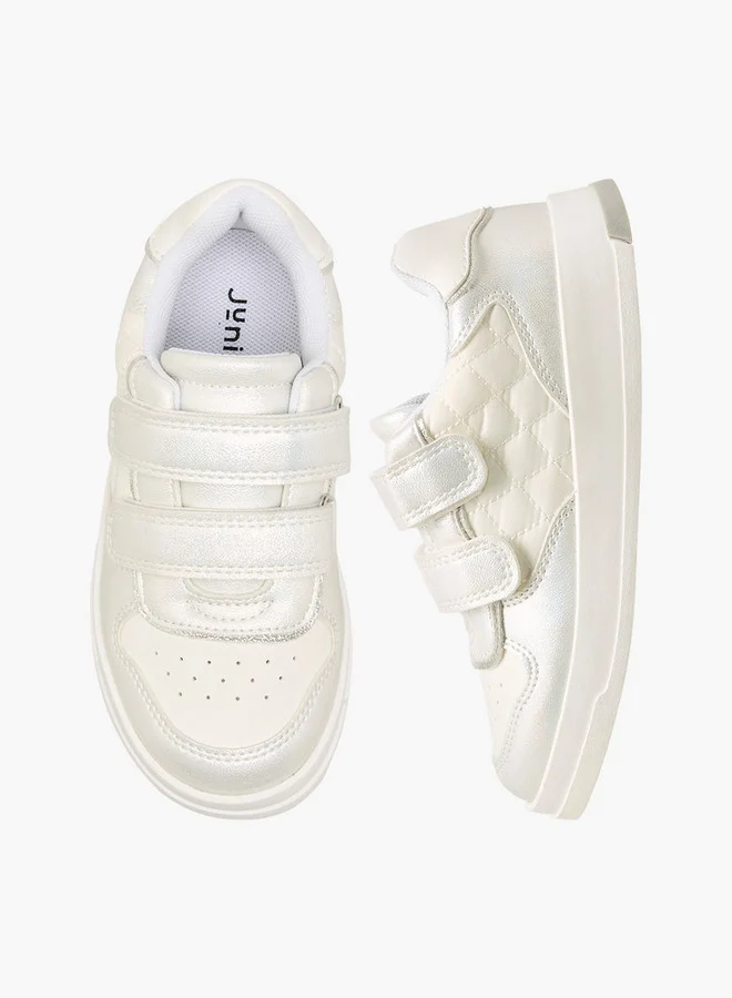 JUNIORS Panelled Sneakers with Hook and Loop Closure