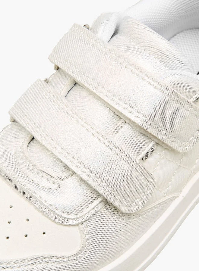 JUNIORS Panelled Sneakers with Hook and Loop Closure