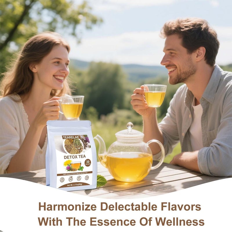 TEARELAE Detox Tea - 30 Count Herbal Tea Bags with Milk Thistle, Dandelion, Licorice, Fennel, Turmeric, and Peppermint for Liver Support - Image 5
