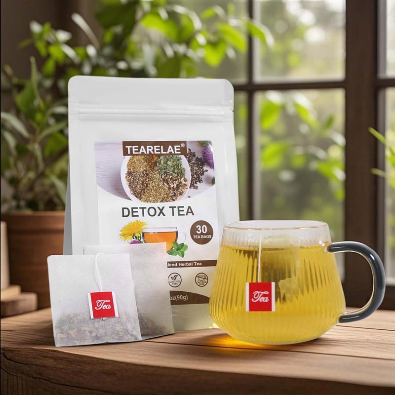 TEARELAE Detox Tea - 30 Count Herbal Tea Bags with Milk Thistle, Dandelion, Licorice, Fennel, Turmeric, and Peppermint for Liver Support - Image 3