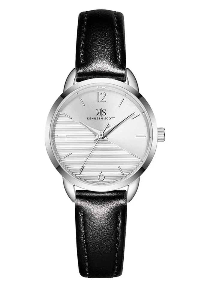 KENNETH SCOTT Kenneth Scott K22526-SLBW Women's Analog Display Watch & Polyurethane Strap Silver