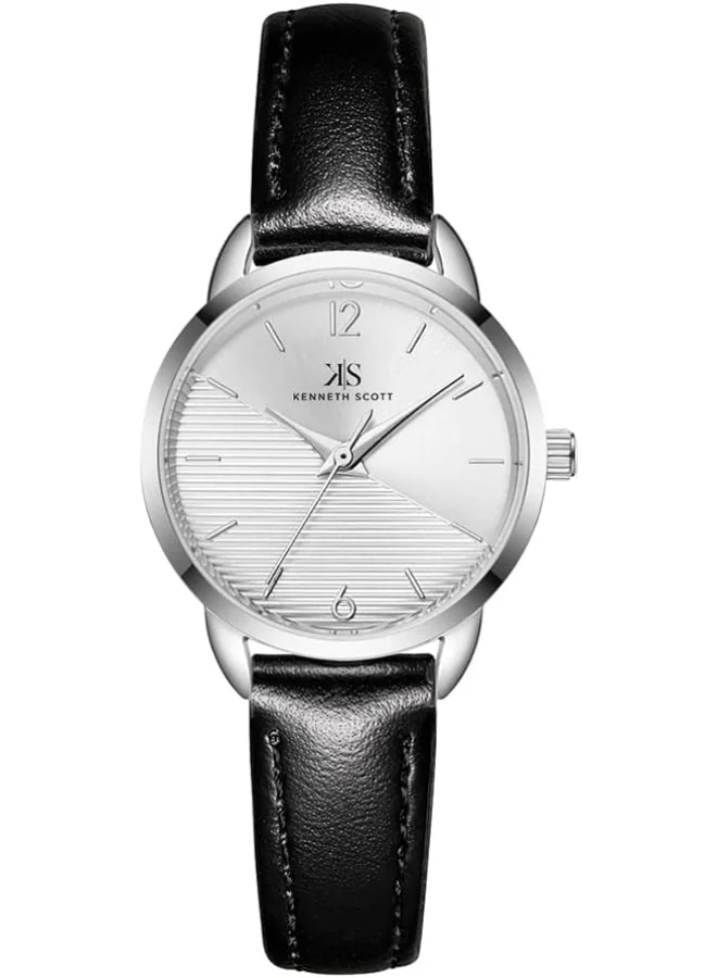 KENNETH SCOTT Women's White Dial Analog Watch - K22526-SLBW