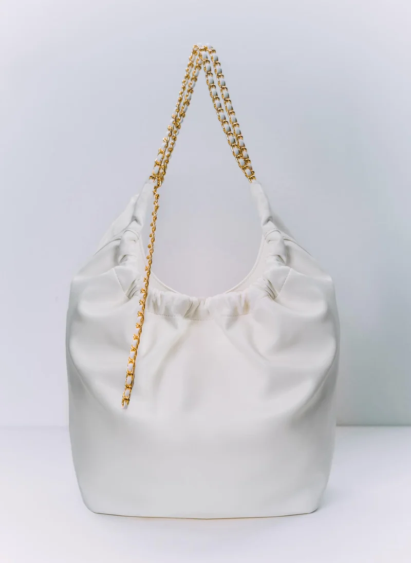Lichi Soft-shaped bag with chain decor on the handles