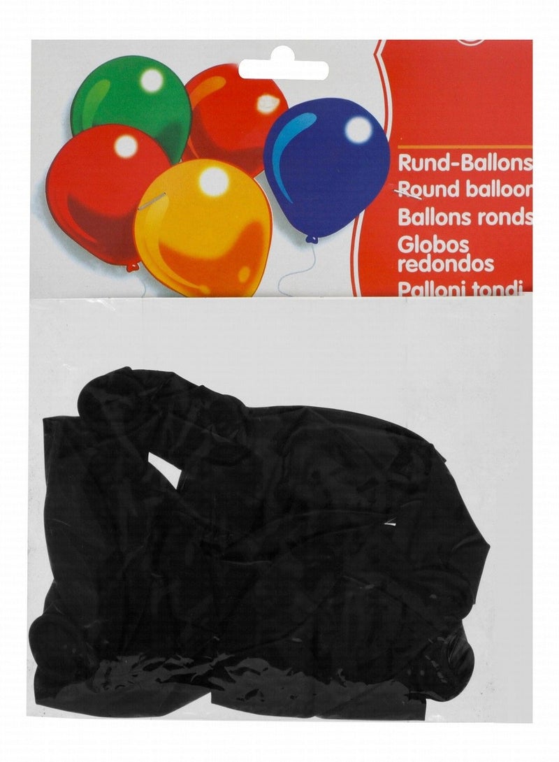 ATKET 10-Piece Round Balloons Black Colour