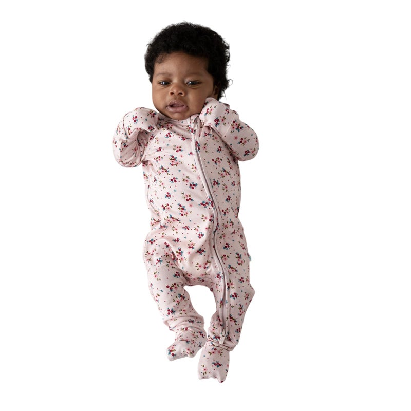 Posh Peanut Convertible Baby Sleepers - Girls Footless Baby Pajamas with 2 Way Zipper for Easy Diaper Changes - Agnes, 6-9 Months - Image 1