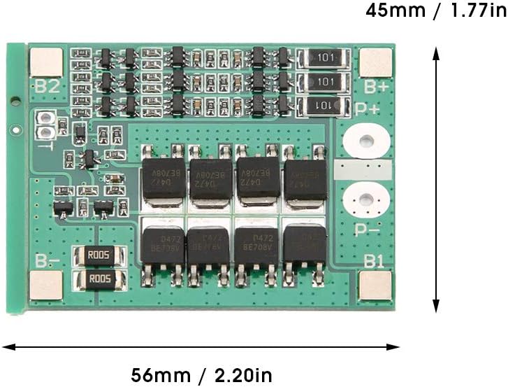 Eujgoov 3S 12V 25A BMS Lithium Battery Charging Board with 20A Protection Circuit and Balance Module for Li Ion Systems - Image 2