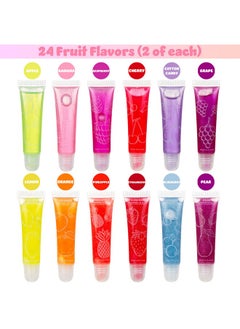 Expressions Expressions 24pc Lip Gloss Set, Flavored Lipgloss Squeeze Tubes with Carrying Case, Lip Gloss Set Value Pack, Assorted Fruit Flavored Lip Glosses, Kid-Friendly Non Toxic Makeup  - Image 2