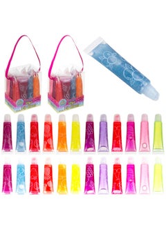Expressions Expressions 24pc Lip Gloss Set, Flavored Lipgloss Squeeze Tubes with Carrying Case, Lip Gloss Set Value Pack, Assorted Fruit Flavored Lip Glosses, Kid-Friendly Non Toxic Makeup  - Image 1