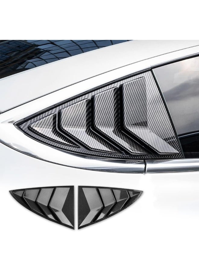 KUNGKIC Sport Style ABS Sun Rain Shade Vent Louvers for Tesla Model 3 2017-2024, 2PCS, Carbon Fibre - Image 1