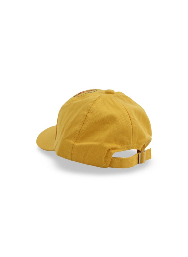 Fancy Unisex Cotton Cap – Yellow with "Happy with Cute" Design - Image 2