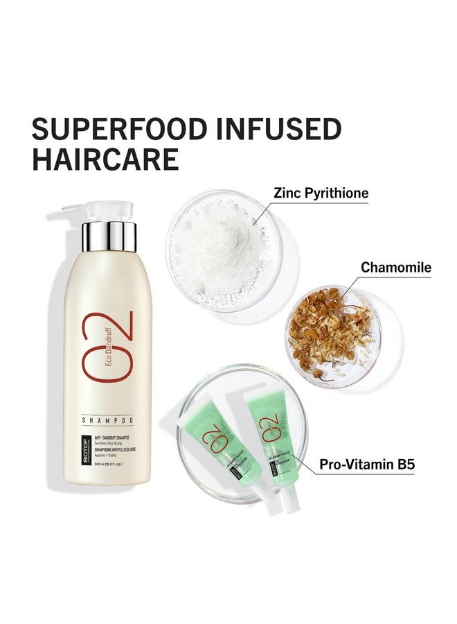 Biotop Professional 02 Eco Dandruff Shampoo - Dry Scalp Treatment & Hydrating Shampoo With Pro Vitamin B5, Zinc Pyrithione & Chamomile - Reduces Irritation And Prevents Future Dandruff (16.9Oz) - Image 2