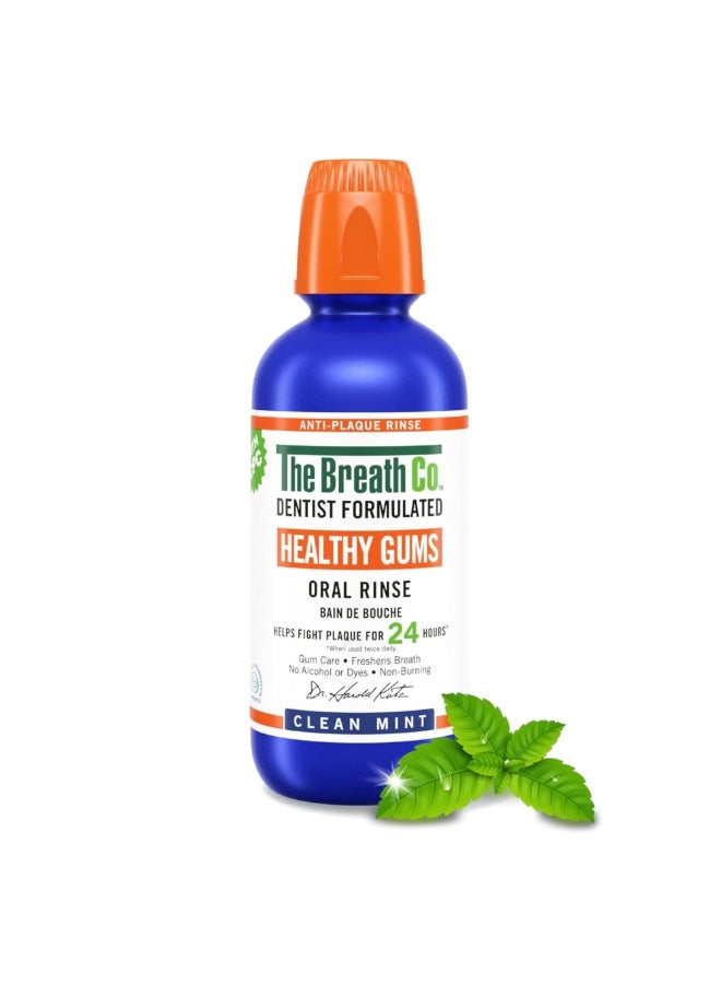 The Breath Co. Breath Healthy Gums Mouthwash, Alcohol-Free Oral Rinse for Plaque Control, Gum Care & Fresh Breath - Clean Mint - Image 1
