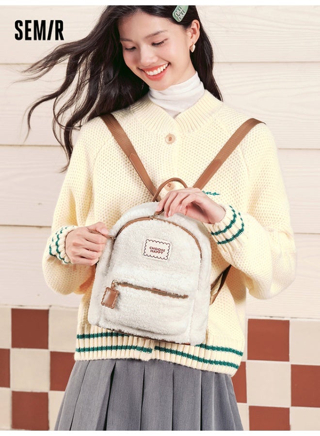 سيمير شنطة ظهر بفرو ناعم للنساء - Image 1