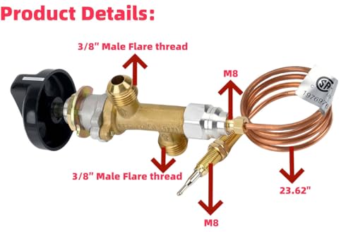 Duheri Low Pressure LPG Propane Gas Flame Failure Safety Control Valve Kit Fits for Fireplace, Fire Pit, Gas Grill, Heater - Image 3