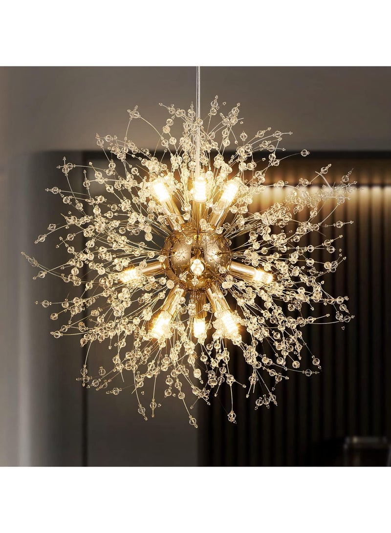 Modern Crystal Chandeliers Firework 8-Light Chrome Dandelion Sputnik Ceiling Light Fixtures - Image 1