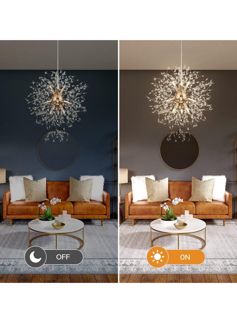 Modern Crystal Chandeliers Firework 8-Light Chrome Dandelion Sputnik Ceiling Light Fixtures - Image 3