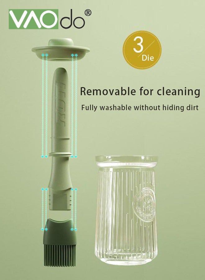 VAOdo 2PCS Silicone Oil Dispenser with Brush, Oil Dispenser Glass Bottle, Heat-resistant Brush, Cooking Vinegar and Sauce Dispenser for BBQ Grill Frying - Image 5