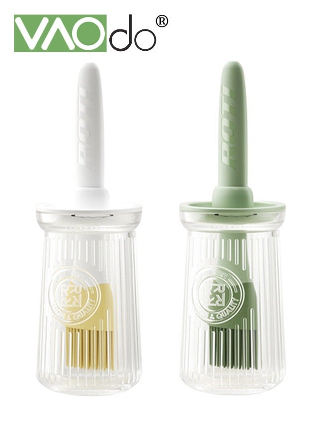 VAOdo 2PCS Silicone Oil Dispenser with Brush, Oil Dispenser Glass Bottle, Heat-resistant Brush, Cooking Vinegar and Sauce Dispenser for BBQ Grill Frying - Image 2