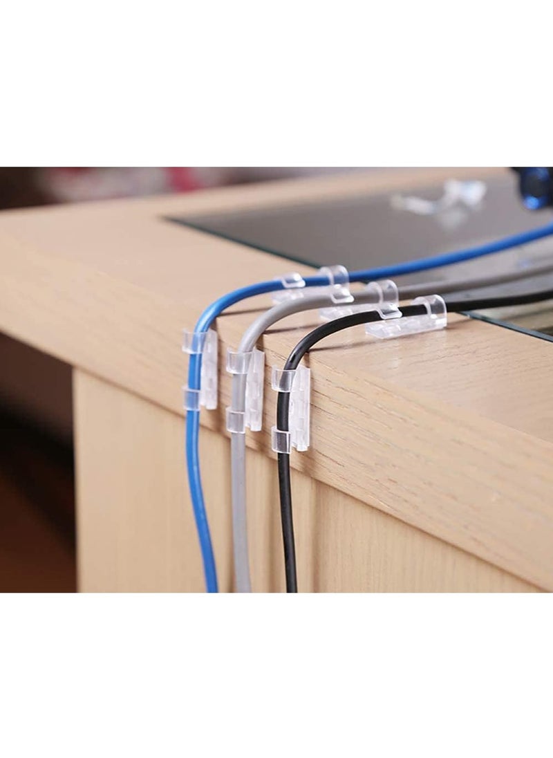 Generic Cable Clips Cord Management for Office Desk PC TV Electric Power Extension Wire Hooks Clip with Adhesive Tapes - Clear Sticky Tidy Cord and Wires Organiser Clips (Transparent - 60 Packs)  - Image 3