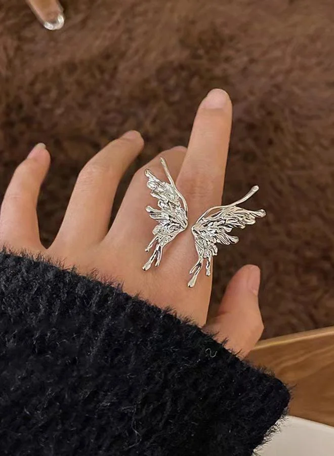 Take Two  Silver Tone Butterfly Drip Ring for Women | Best Price UAE
