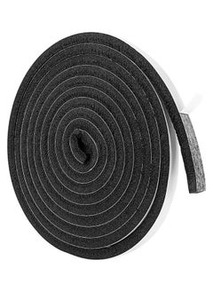 FLOWING Foam Weather Seal Strip for Sliding Windows, Doors Frame Side, Pile Self Adhesive Window Seal Tape for Door Draft Stopper, SoundProof Winter Insulation, Size (10mm*12mm*5m) BLACK  - Image 1