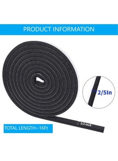 FLOWING Foam Weather Seal Strip for Sliding Windows, Doors Frame Side, Pile Self Adhesive Window Seal Tape for Door Draft Stopper, SoundProof Winter Insulation, Size (10mm*12mm*5m) BLACK  - Image 3