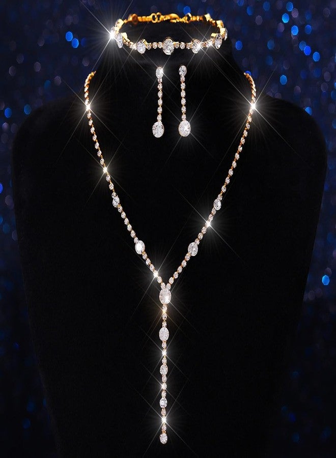 EVILD Gold Jewelry Sets Prom Necklace and Earring Set for Women - Image 3