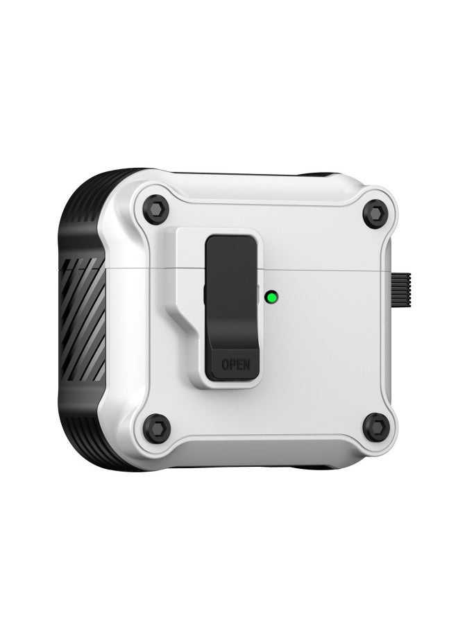 Generic - Suitable For AirPods 4 For Apple Bluetooth Headset Protective Cover With Switch Lock Pop-Up Cover Pro2 Anti-Fall Headphone Case-Color:White-Applicable Models:Airpods 4 - Image 1