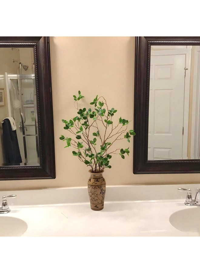 Generic Artificial Eucalytus Green Branches Faux Ficus Twig Home Office Shop Decoration 2 Pieces  - Image 5
