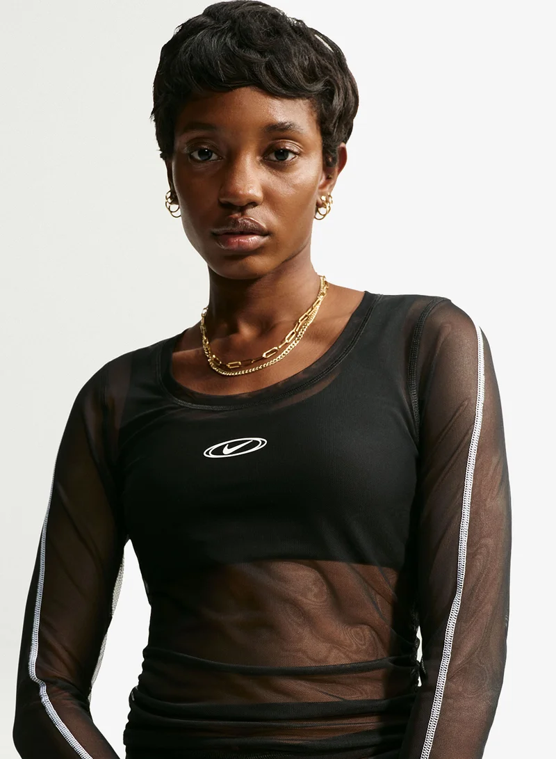 Nike BLACK/(METALLIC SILVER) Street Sheer T-Shirt for Women | Best Price UAE